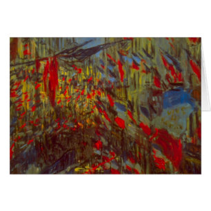 Rue Montorgueil med Flaggor av Claude Monet Hälsningskort