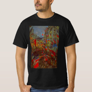 Rue Montorgueil med flaggor av Claude Monet Tee