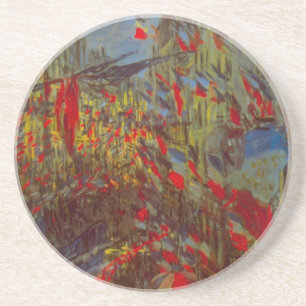Rue Montorgueil med flaggor av Claude Monet Underlägg