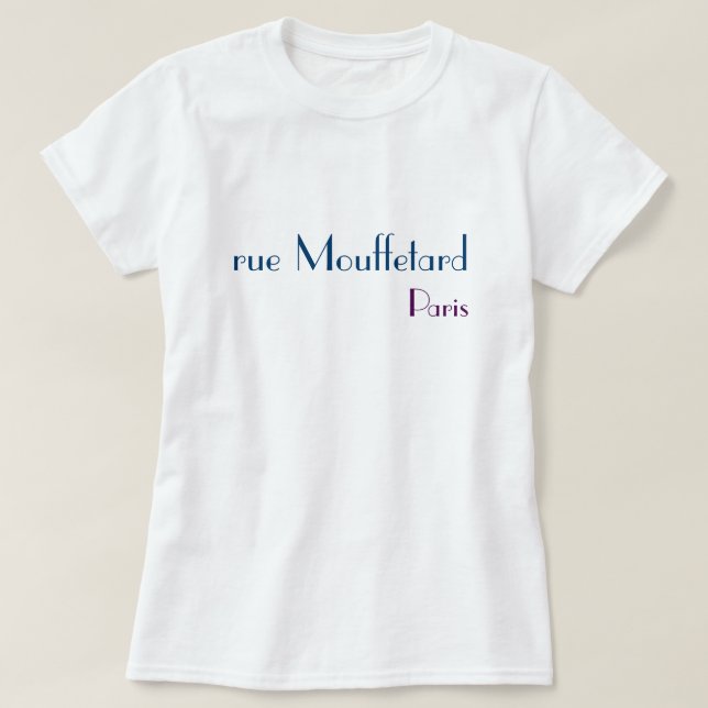 Rue Mouffetard, Paris Tee Shirt (Design framsida)