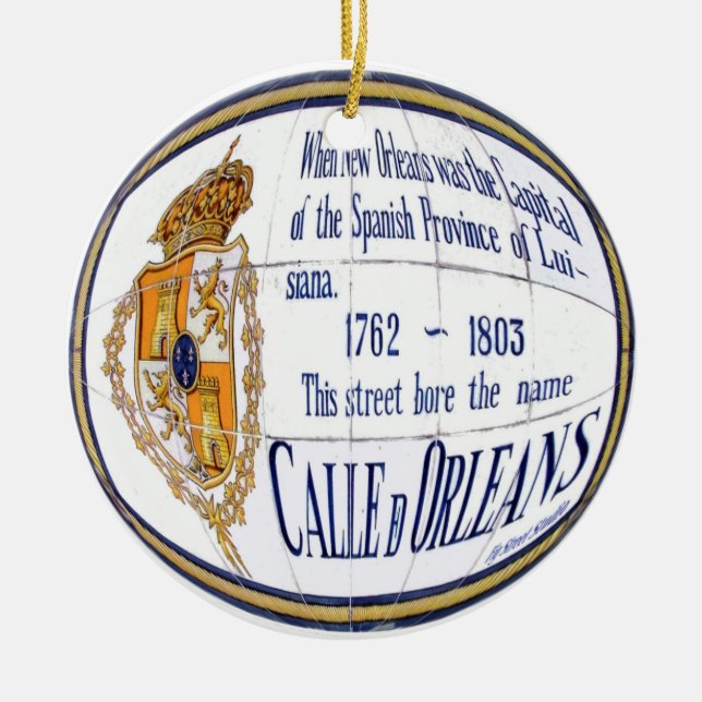 Rue Orleans Tile Mural Julgransprydnad Keramik (Framsidan)