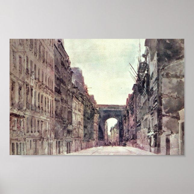 Rue Saint-Denis i Paris av Girtin Thomas Poster (Framsidan)