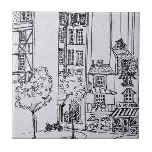 Rue Saint-Julien-le-Pauvre Paris, Frankrike Kakelplatta