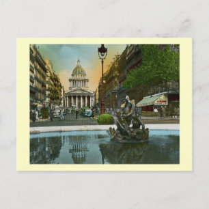 Rue Soufflot, Pantheon, Paris, Frankrike Vintage Vykort