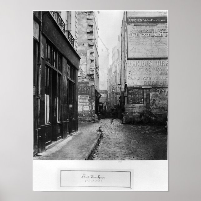 Rue Tirechape från Rue de Rivoli, Paris Poster (Framsidan)