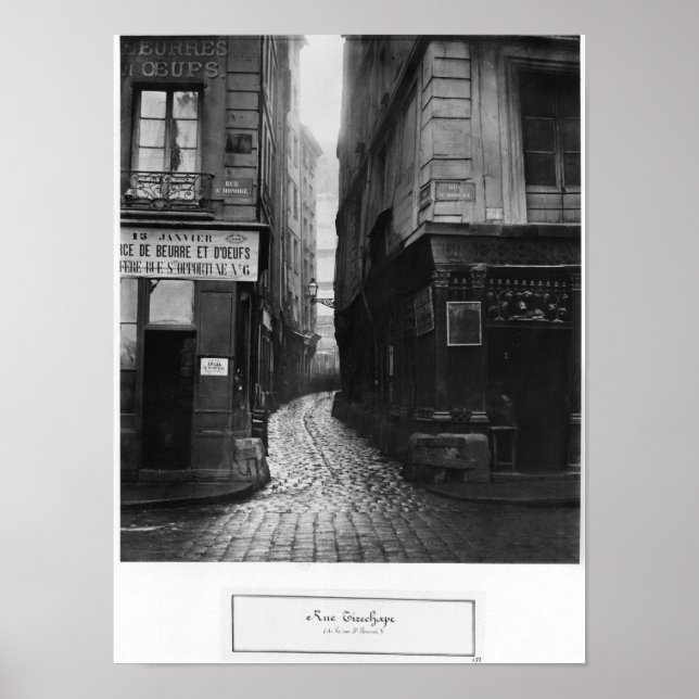 Rue Tirechape från rue St Honore, Paris Poster (Framsidan)