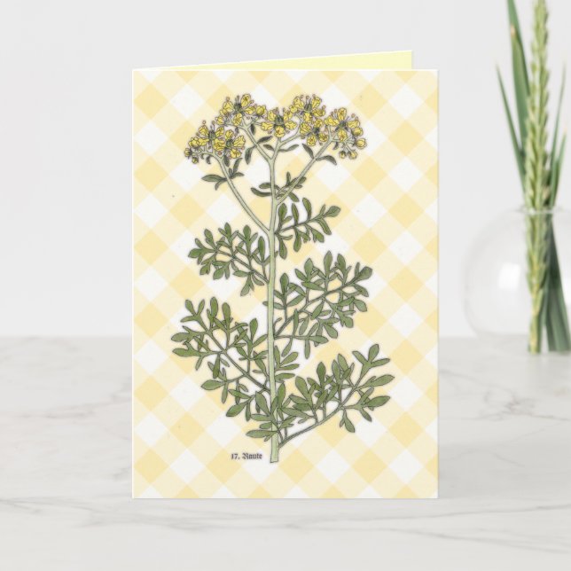 ’Rue’ Vintage Botanical Kort (Framsida)