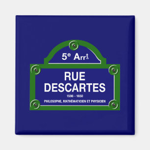 Ruen Descartes, den Paris gatan undertecknar Magnet