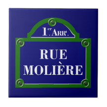 Ruen Moliere, den Paris gatan undertecknar