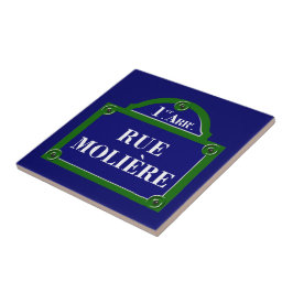 Ruen Moliere, den Paris gatan undertecknar Kakelplatta