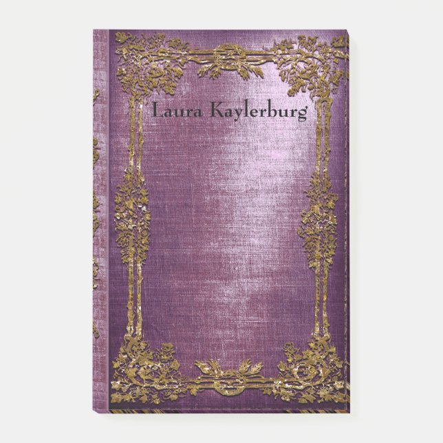 Ruette Lavendre Gamla Bok Unie Elegance Monogram Post-it Block (Framsida)