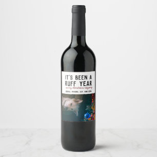 Ruff År 2020 - Julfoto Vinflaska Etikett