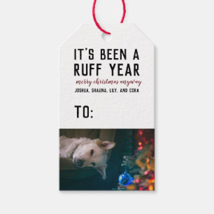 Ruff År 2020: Julpet Hund Foto Presentetikett