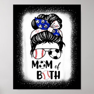 Ruff bun fotbollsmamma basebollmamma för båda mödr poster