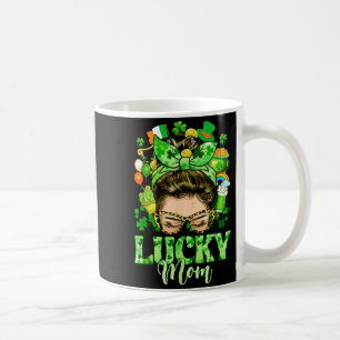 Ruff bun hår lycklig mamma shamrockar st patricks  kaffemugg