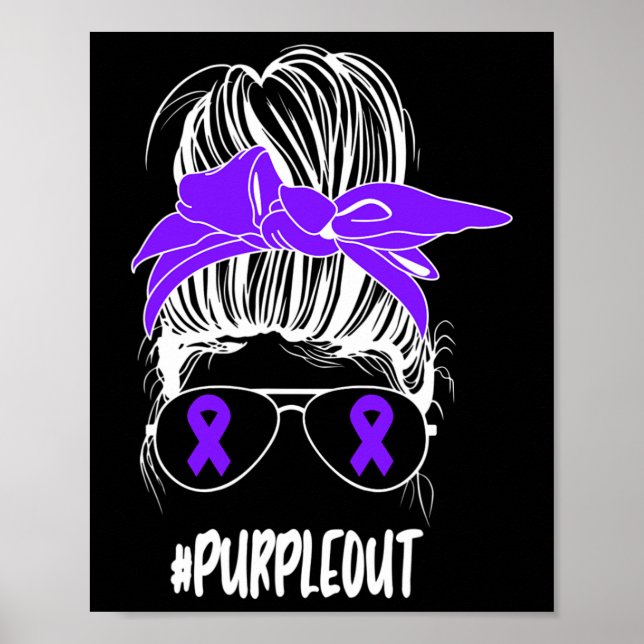Ruff Bun Lavendel Epilepsi Krigare Medvetenhet Mån Poster (Framsidan)