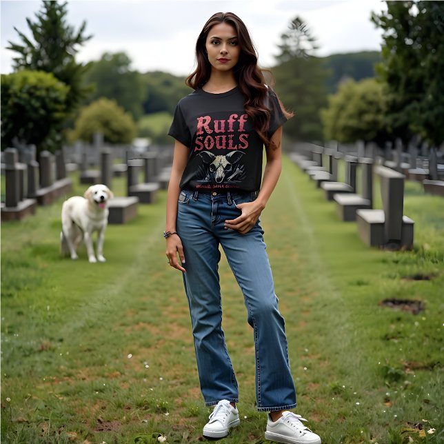 Ruff Souls - där Kärlek inte känner någon grav - g T Shirt (Women's Gothic T-Shirt. 
Ruff Souls – Where Love Knows No Grave Graphic)