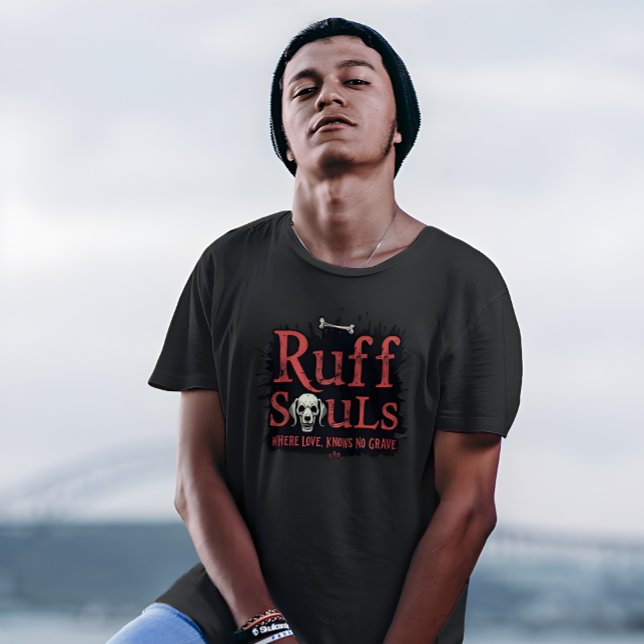 Ruff Souls - där Kärlek inte känner någon grav - T Shirt (Gothic T-Shirt - Ruff Soals Where Love Knows No Graves)