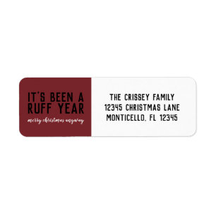 Ruff Year 2020 God jul ändå Returadress Etikett
