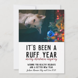 Ruff Year 2020 Red jul Hund Photo Julkort