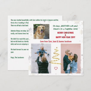 Ruff Year Funny Pet Hund Julafton Träd Brev Foton Julkort