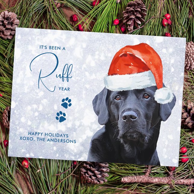Ruff Year in Review Labrador Retriever Hund älskar Vykort (Skapare uppladdad)