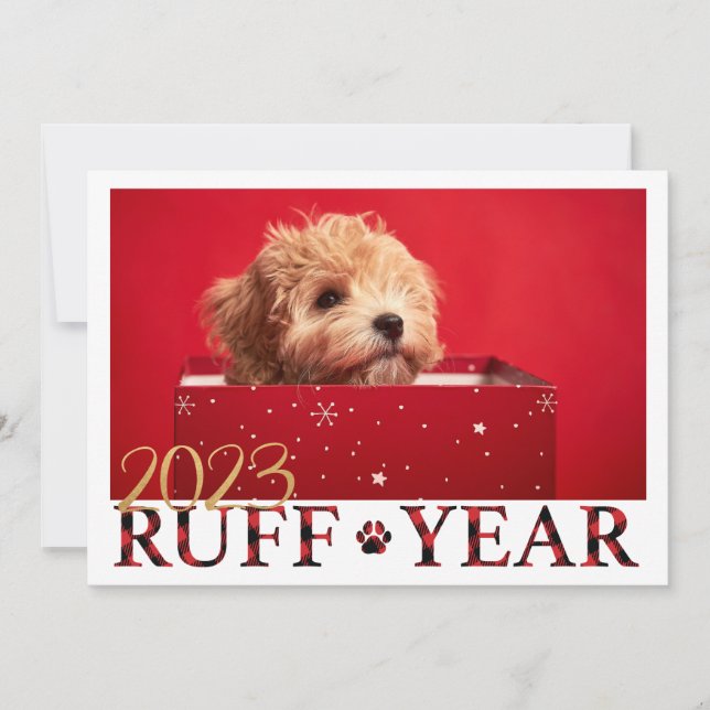 Ruff Year Puppy Kärlek-julkort Julkort (Framsida)
