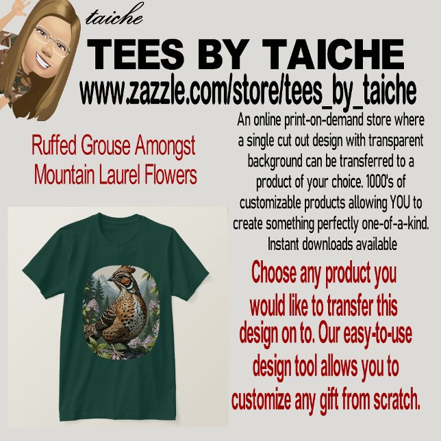 Ruffed Grouse bland bergsblommor T Shirt (Skapare uppladdad)