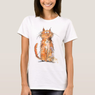 Ruffig orange katt fantasifull excentrisk t shirt