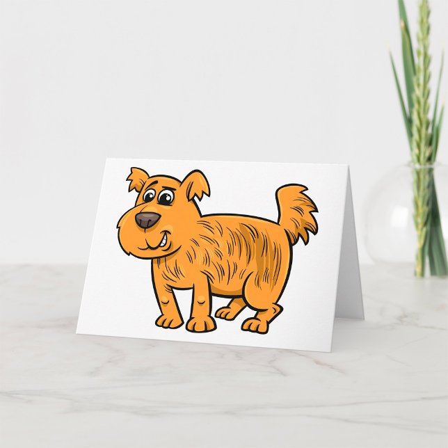 Ruffig Orange Valp Hund Kort (Skapare uppladdad)