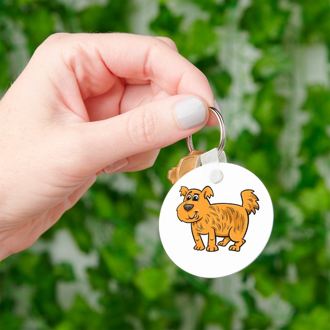 Ruffig Orange Valp Hund Nyckelring (Skapare uppladdad)