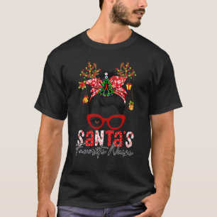Ruffig uppnålad frisyr Julens favorit sjukskötersk T Shirt