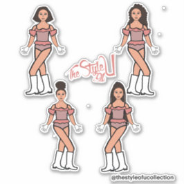 Ruffle Majorette / Dancer Stickers Peach Blend Klistermärken