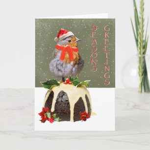 Ruffled Robin-julkort (tom text) Helgkort