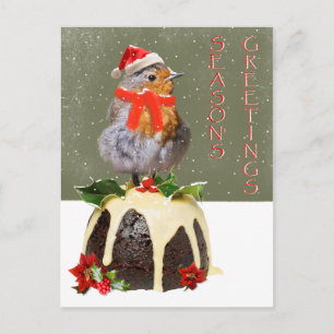 Ruffled Robin julvykort Helg Vykort