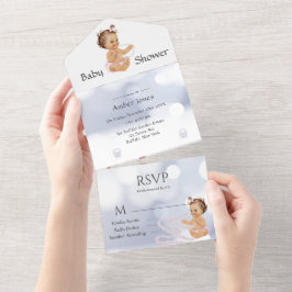 Ruffles Cute Girl med Pearls Baby Shower
