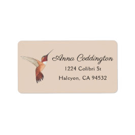 Rufous Hummingbird Address Label Adressetikett