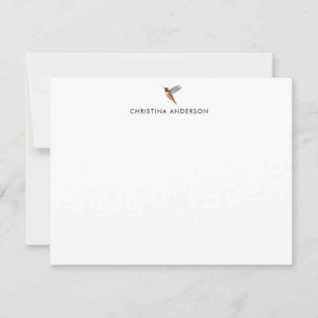 Rufous Hummingbird Anteckningskort (Framsida)
