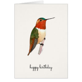Rufous Hummingbird Birthday Card Hälsningskort