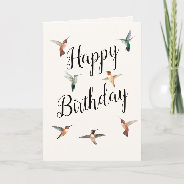 Rufous Hummingbird Birthday Card Kort (Framsida)