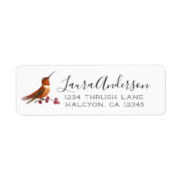 Rufous Hummingbird-etikett Returadress Etikett