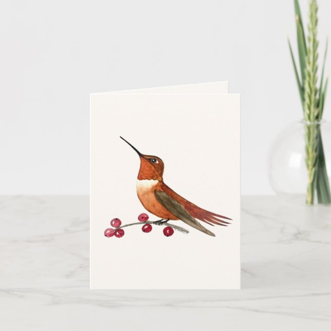 Rufous Hummingbird Greeting Card Kort (Framsida)