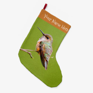 Rufous Hummingbird i Kalifornien Lilac Stor Julstrumpa