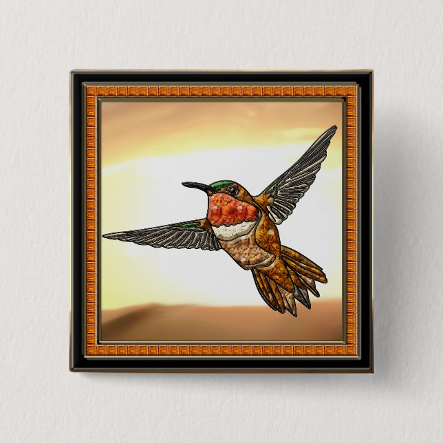 Rufous Hummingbird Knapp (Framsida)