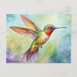 Rufous Hummingbird-målning Vykort