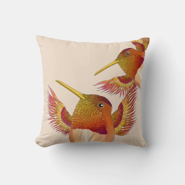 Rufous Hummingbird på en Pillow Kudde (Framsida)