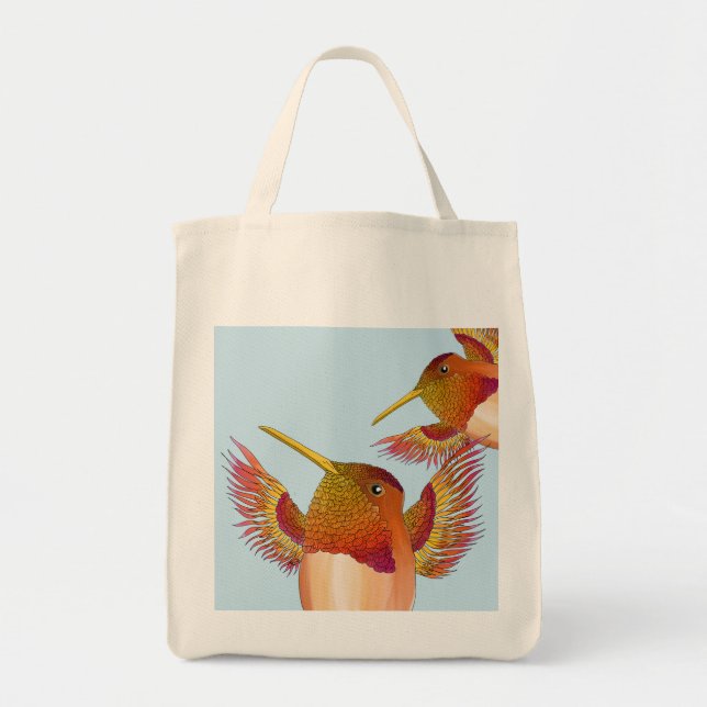 Rufous Hummingbird på en Tote Bag Tygkasse (Framsidan)