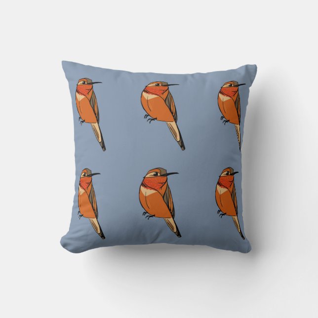 Rufous Hummingbird Polka Dot Dekorativ kudde (Framsida)