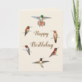 Rufous Hummingbirdsfödelsedagkort Kort