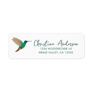 Rufous-tailed Hummingbird Return-adressetikett Returadress Etikett